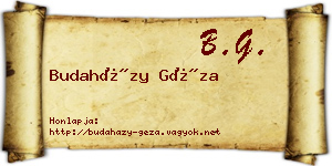 Budaházy Géza névjegykártya